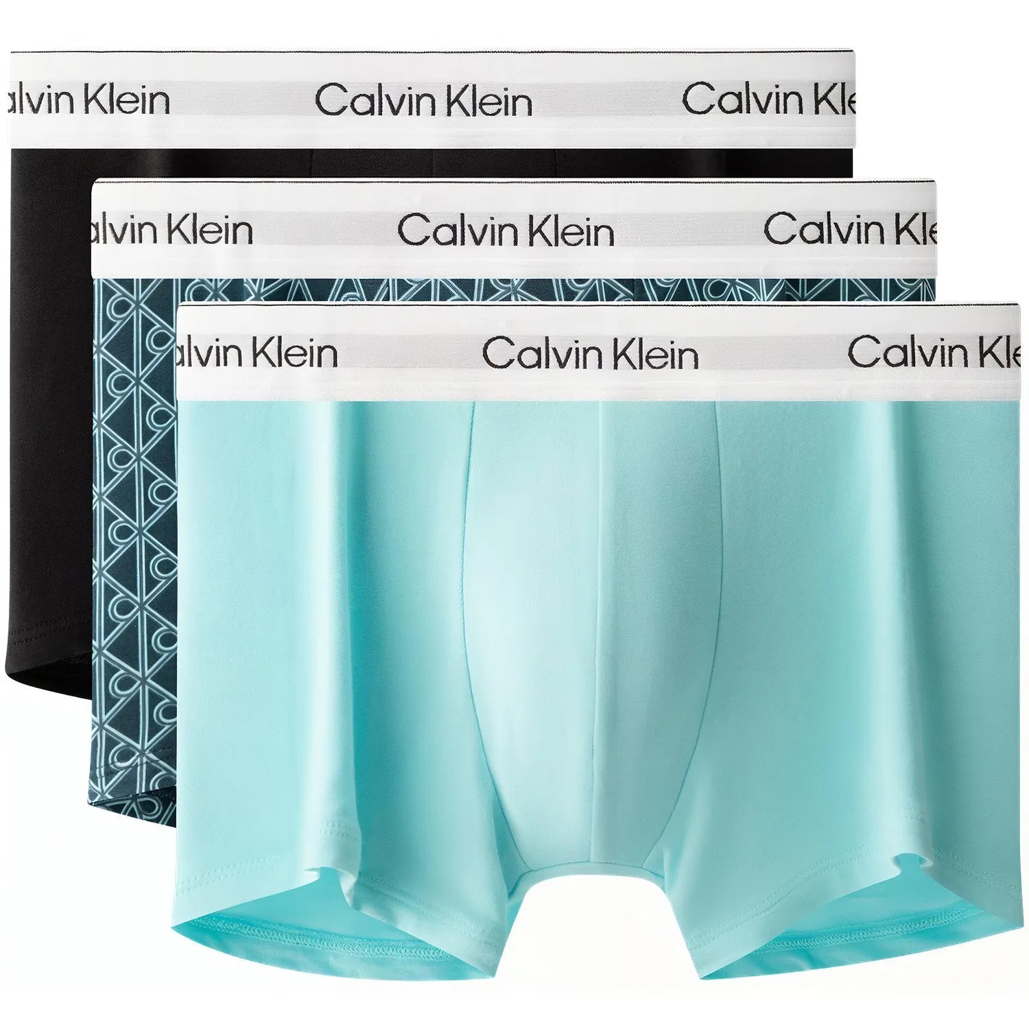 Мужской комплект трусов-боксеров с принтом SS25 Boxer Briefs Calvin Klein, Nfi-Lake Blue/Baby Blue/Berry Red — фото 3