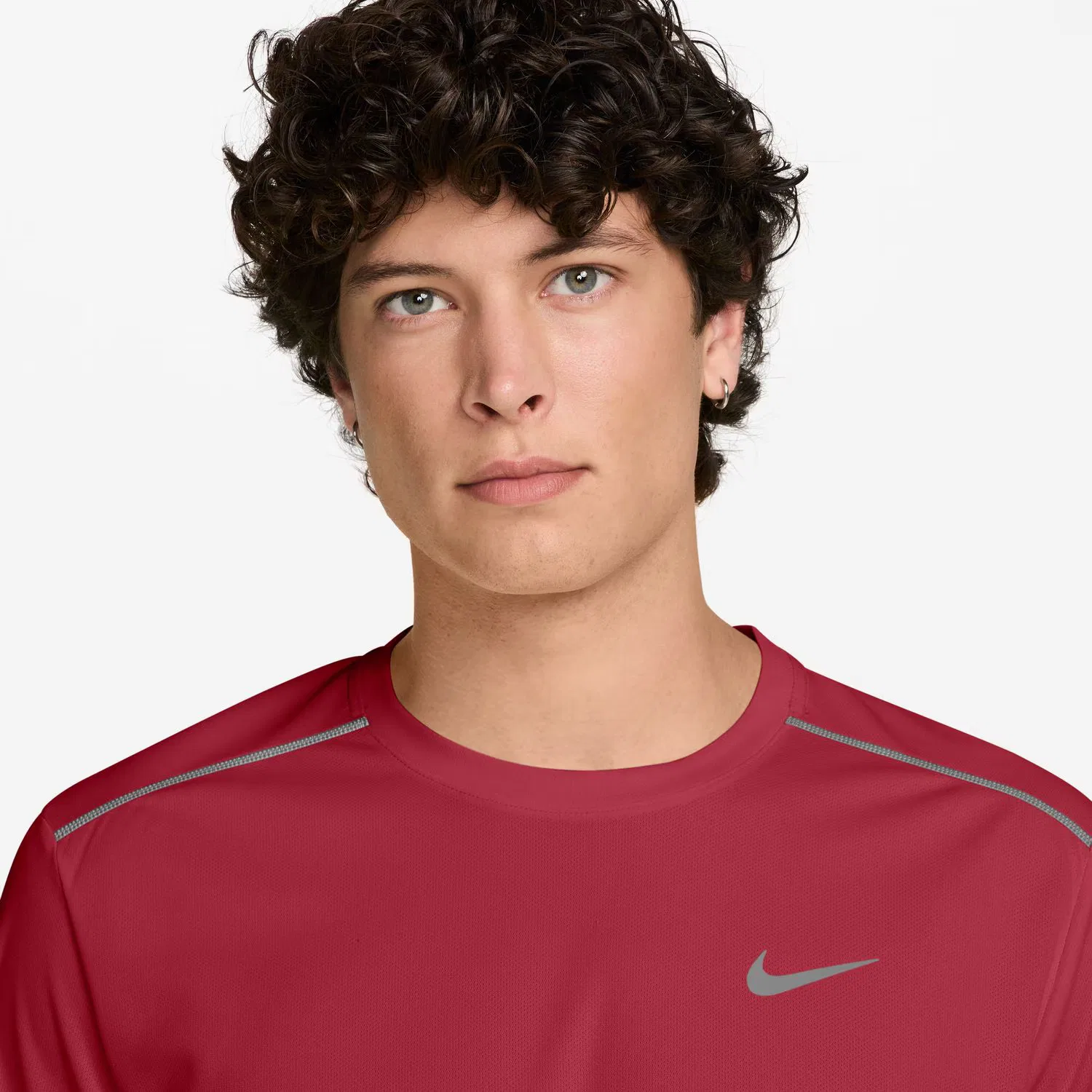 Мужская футболка, M Nk DF Uv Miler SS, Nike, красный — фото 3