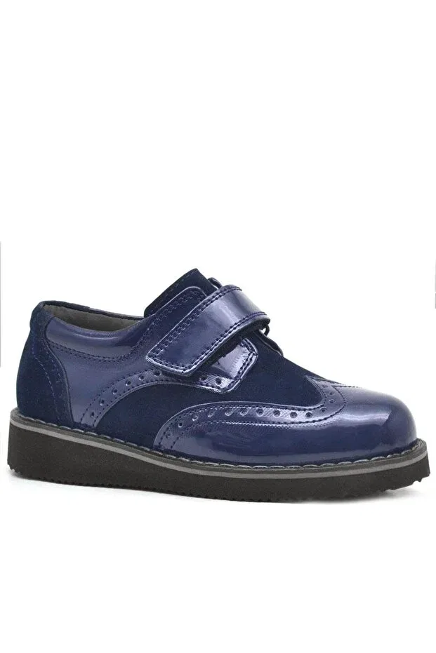 Детские туфли для мальчиков патентованные Hidra Rakerplus, Navy Blue — фото 2