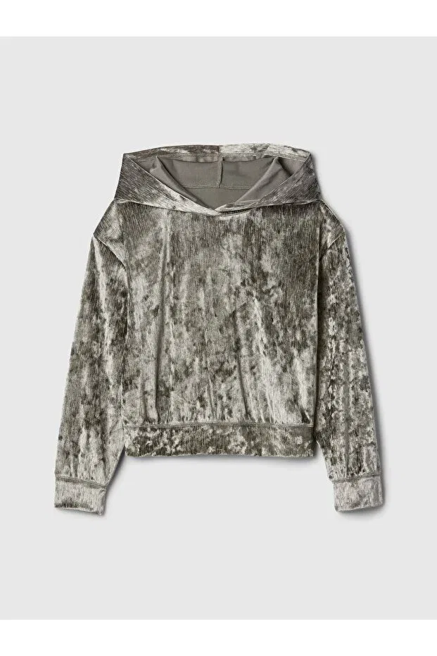 Детские свитшот для девочек из велюра Relaxed Fit Gap, Green-000