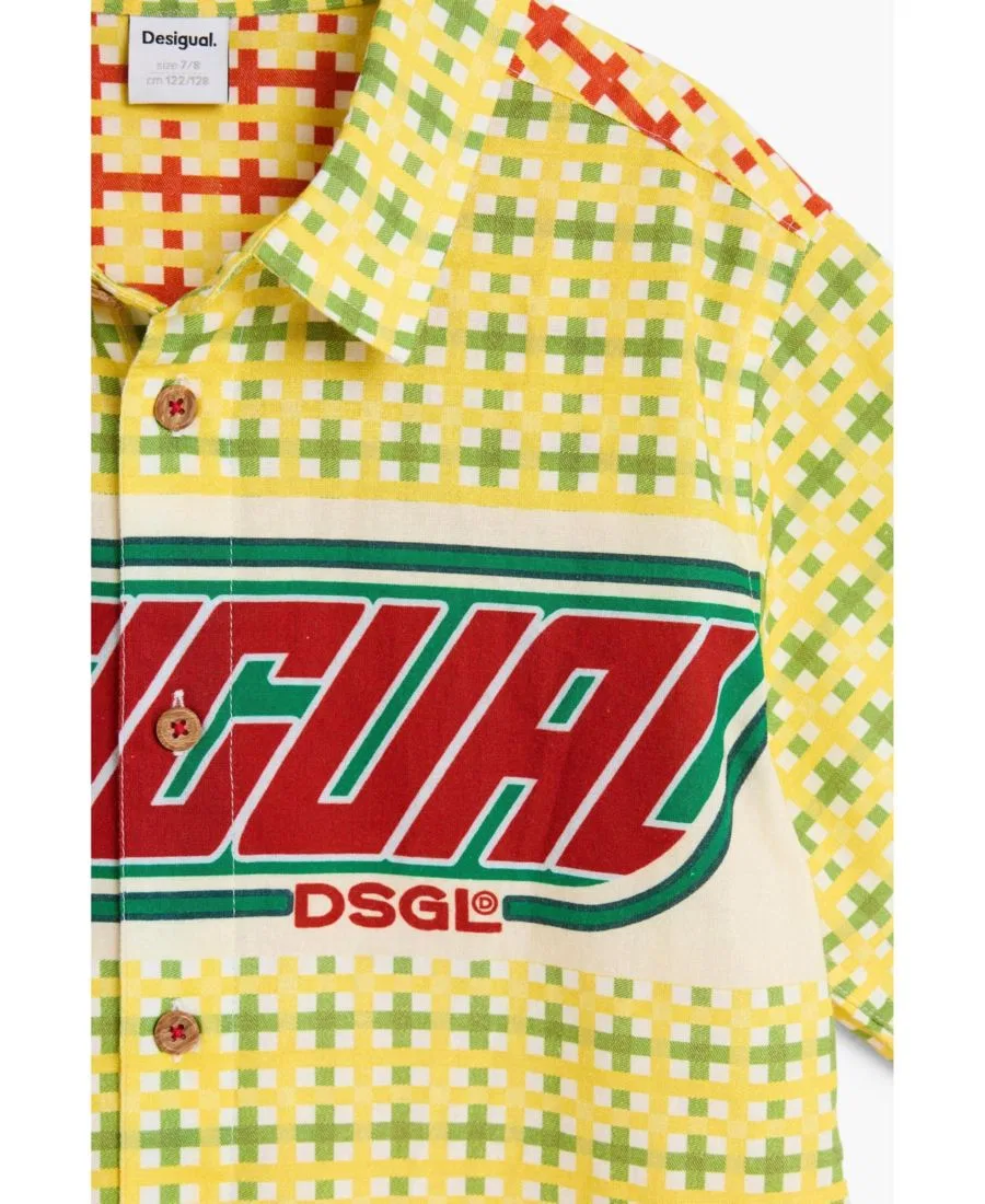 Детская рубашка с принтом Desigual, Yellow — фото 4
