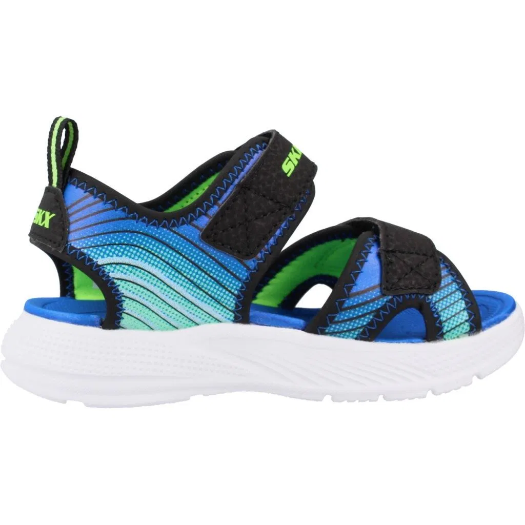 Детские сандалии текстильные Skechers Microspec-splash, Blau — фото 4
