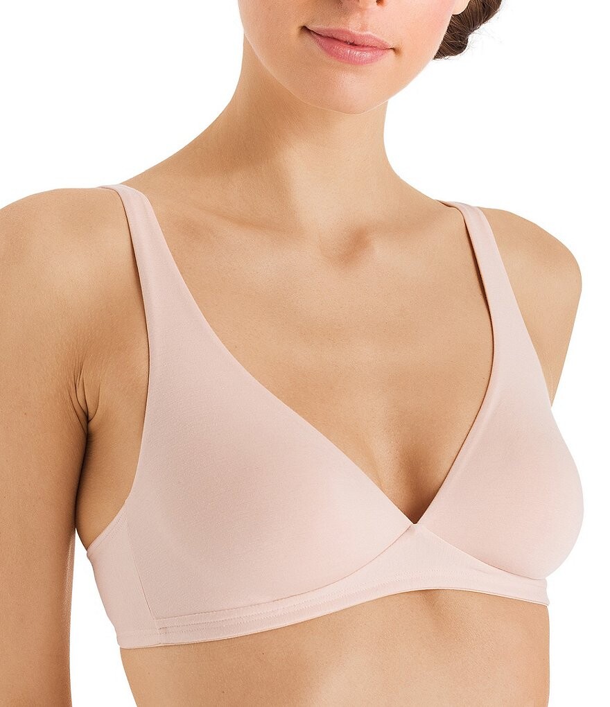 

Hanro Cotton Sensation Бюстгальтер с регулируемой мягкой чашкой и V-образным вырезом, бежевый