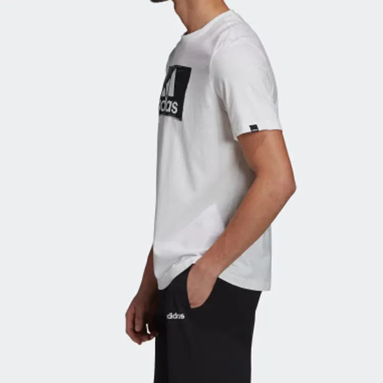 Футболка спортивная с принтом Brushstroke Adidas, белый — фото 3