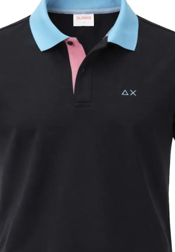 Поло из хлопка Polo shirt Sun68, темно-синий — фото 3