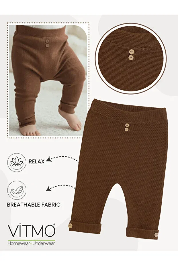 Детские леггинсы для девочек хлопковые Vitmo, Brown