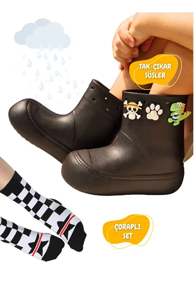Детские сапоги водонепроницаемые Super star sock set Casabony, Black