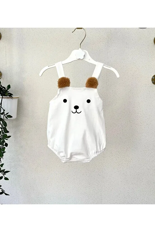 Детское боди-комбинезон для новорожденных с вышивкой Teddy Bear Purenestore, White