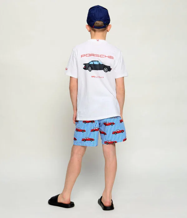 Детская футболка для мальчиков с принтом T-Shirt St.Barth X Porsche Regular Fit, белый — фото 2