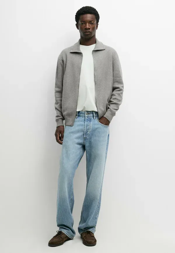 Кардиган из хлопка Marl Massimo Dutti, серый — фото 2