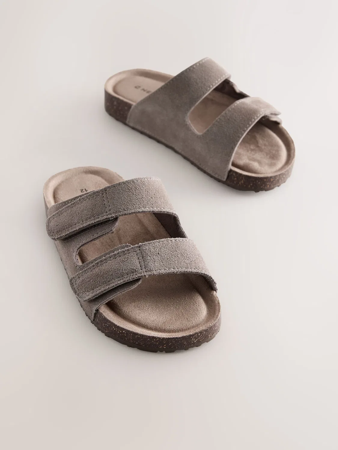 Сандалии-слайдеры на пробковой подошве Neutral Suede Next, нейтральный замшевый — фото 3
