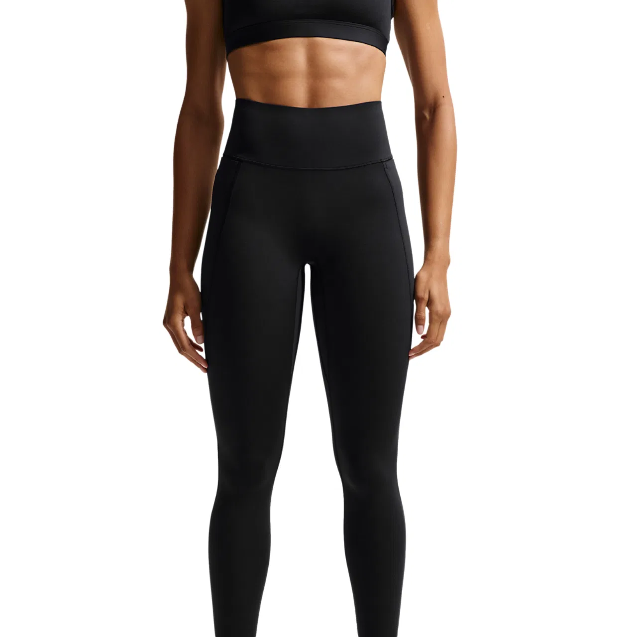 Женские леггинсы с высоким поясом, 7/8, с карманами, Nike Dri-FIT Universal HR 7/8 Pocket Tight, Black/Anthracite/Dk Smoke Grey