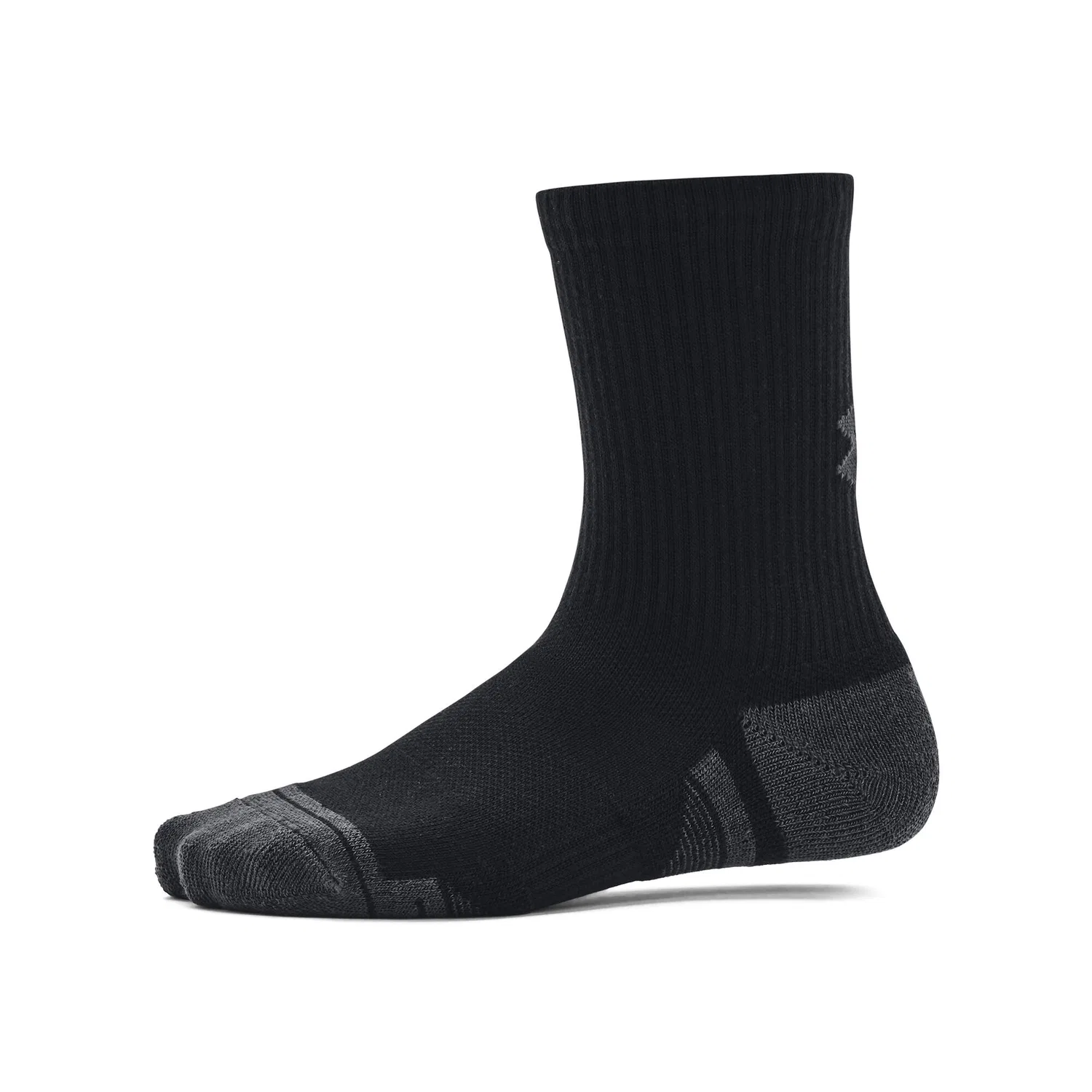 Детские носки с поддержкой свода стопы UA Perform Tech 3p Crew Under Armour, Schwarz — фото 2