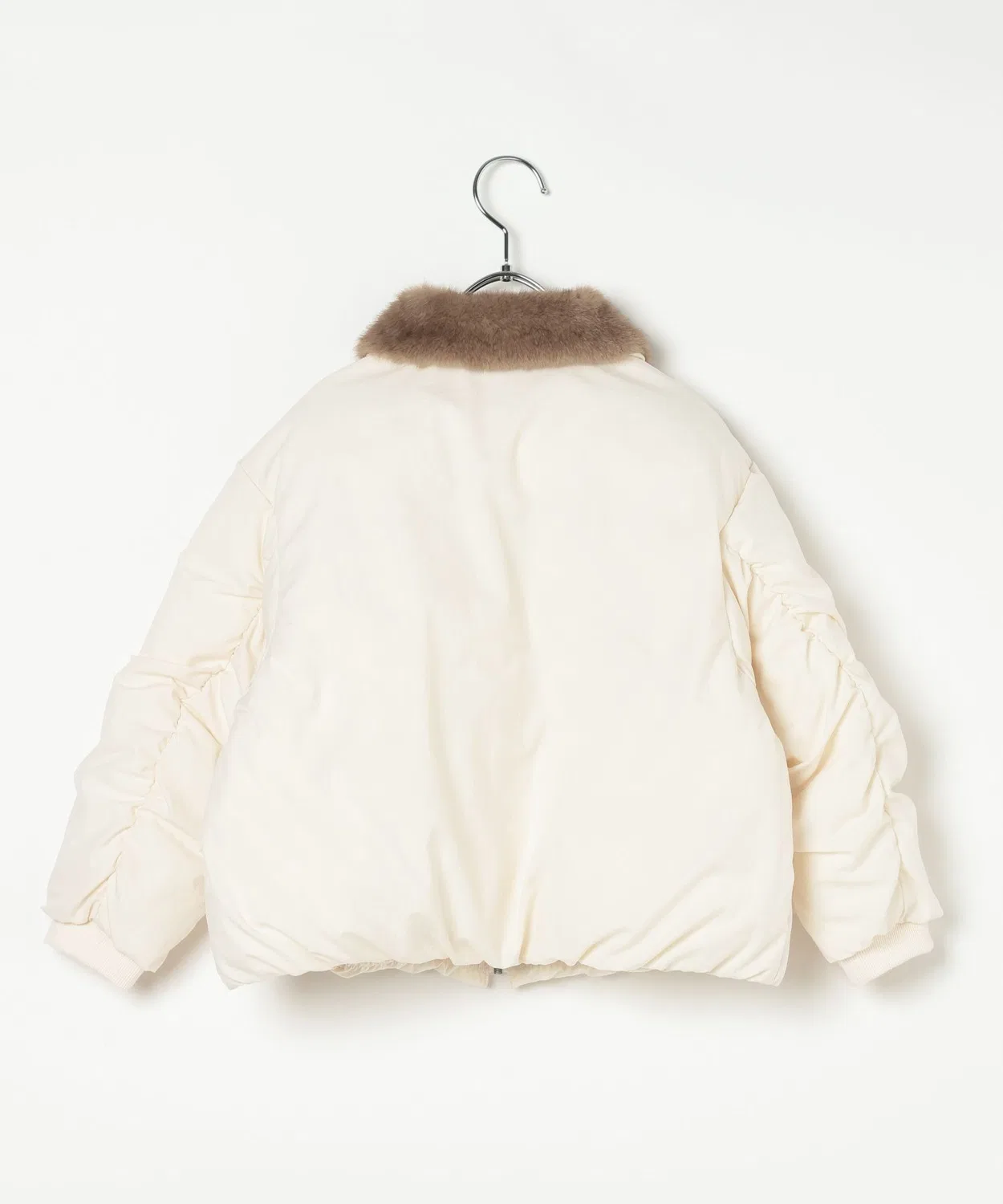 Детская куртка-бомбер с меховым воротником Light Warm GLOBAL WORK, Ivory — фото 3