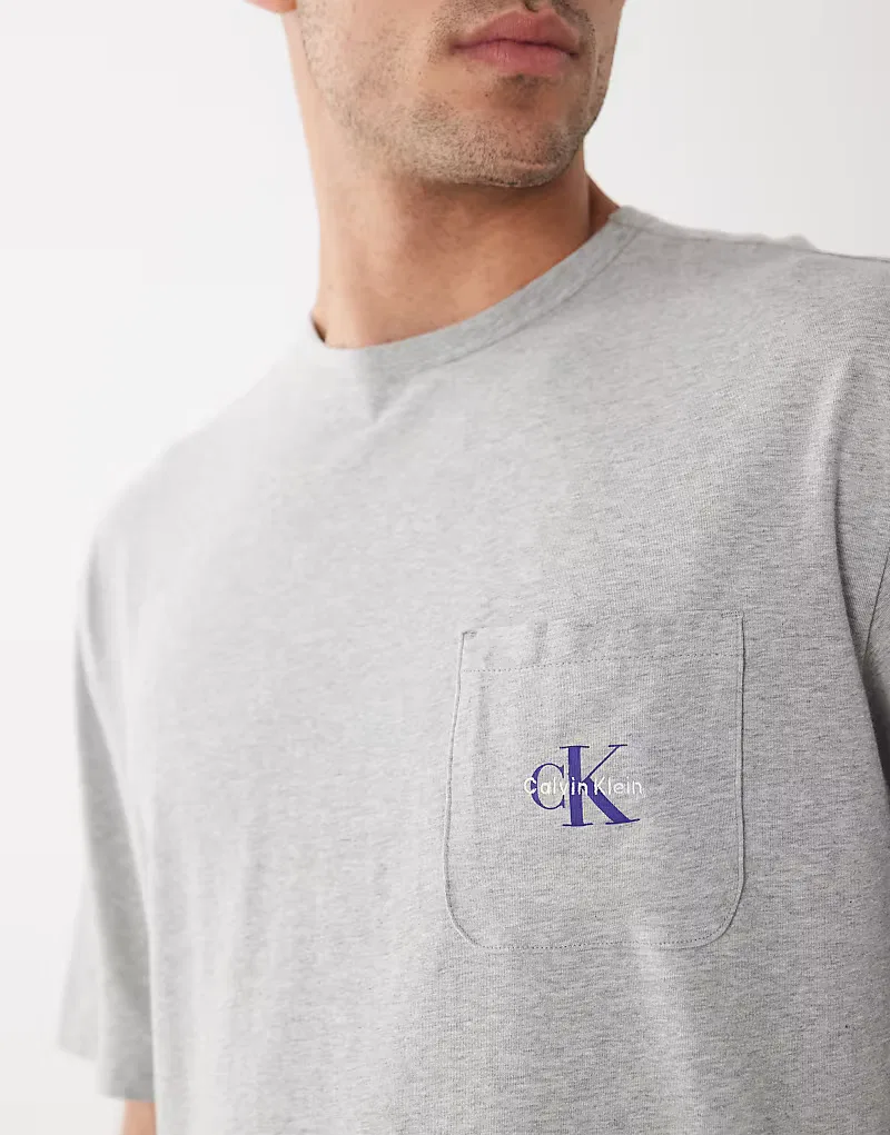 Домашняя футболка Calvin Klein Icon Cotton Stretch серого — фото 3