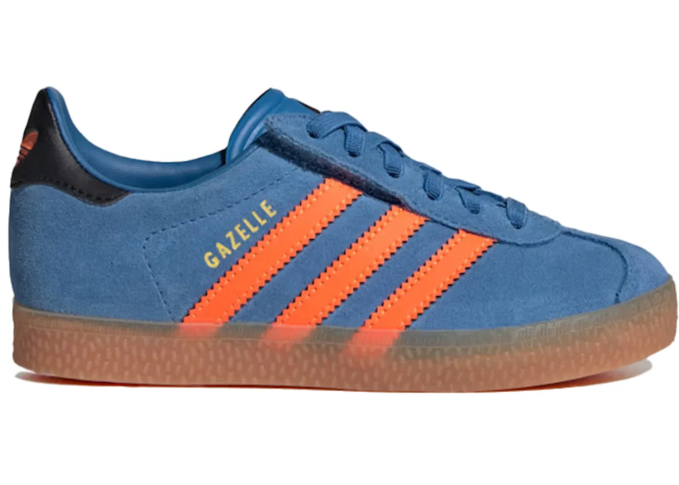 Детские кроссовки с липучкой Adidas Gazelle Comfort Closure, Focus Blue/Solar Orange/Core Black