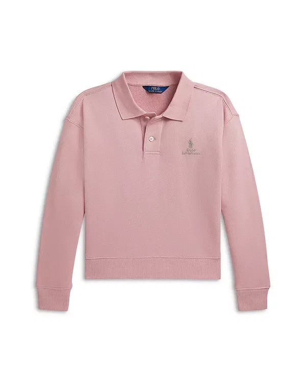 Детская толстовка для девочек с длинным рукавом Ralph Lauren, розовый — фото 2