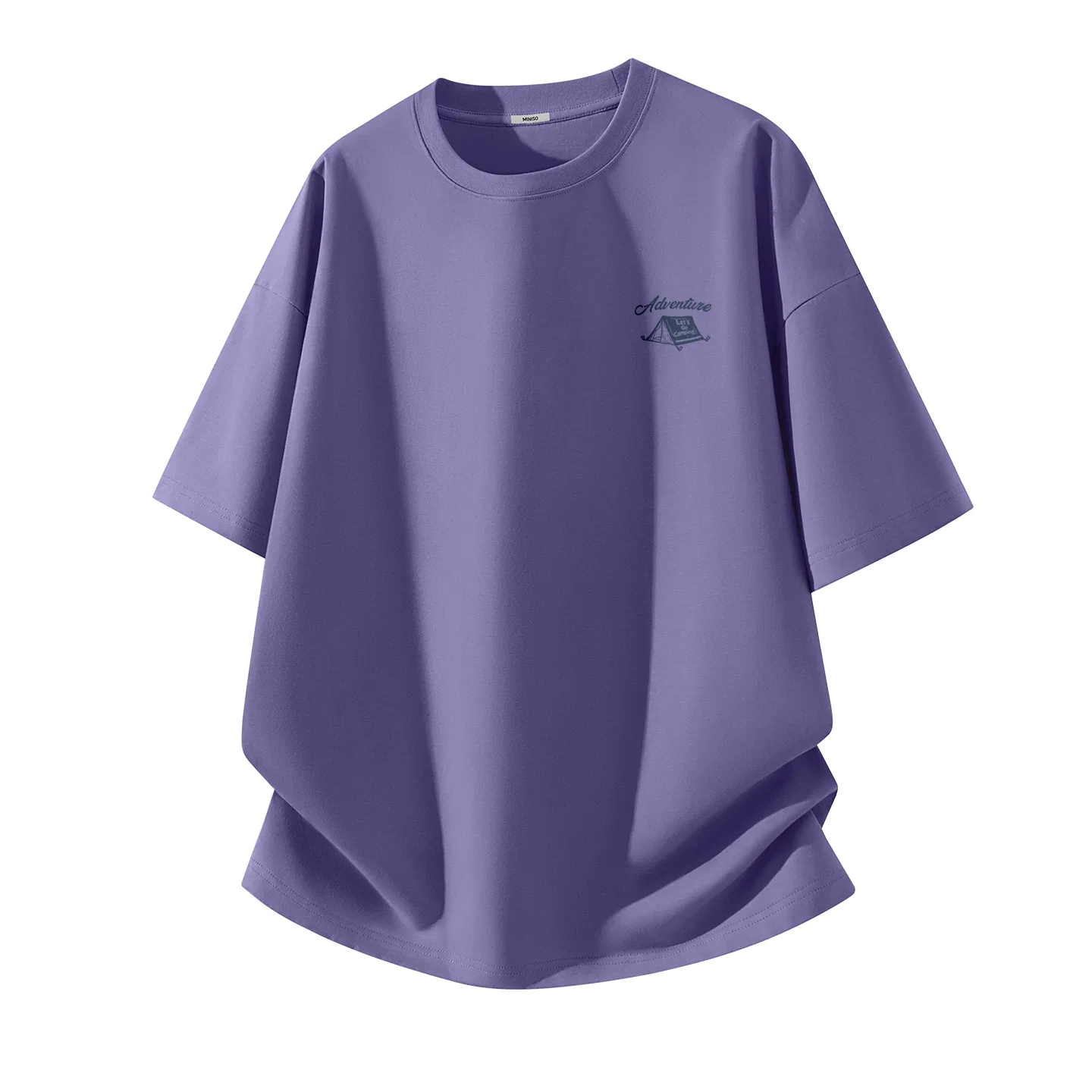 Футболка детская с принтом Camping Adventure Chest Logo MINISO, Purple
