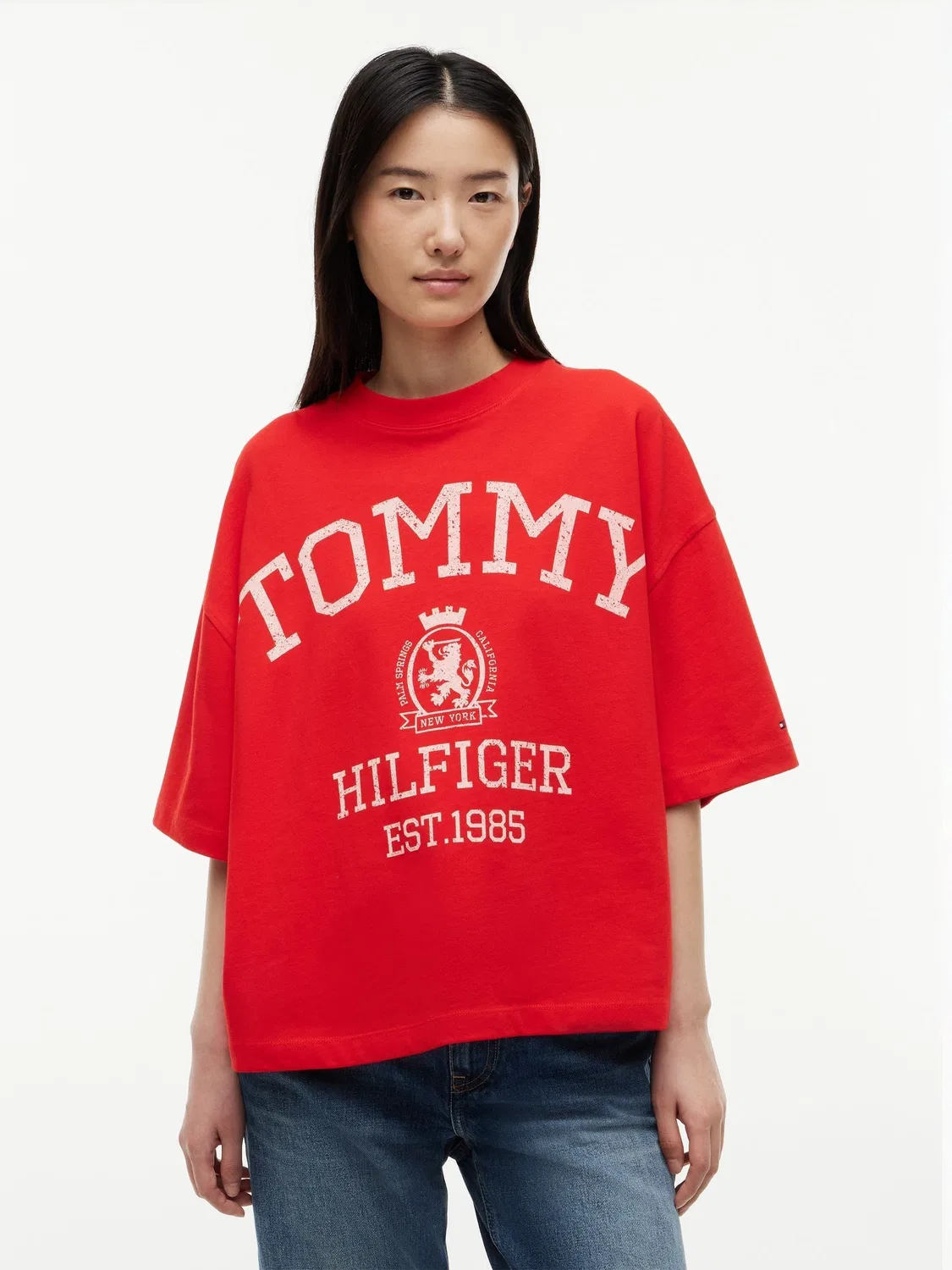 Футболка свободного кроя Tommy Hilfiger с логотипом, красный