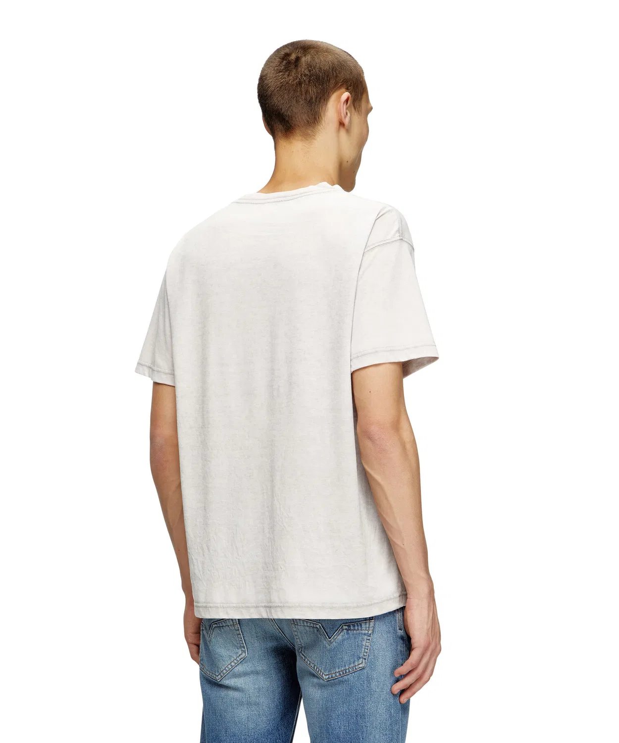 Мужская футболка с принтом и стразами T-NORM-T15 DIESEL, Light Grey — фото 2