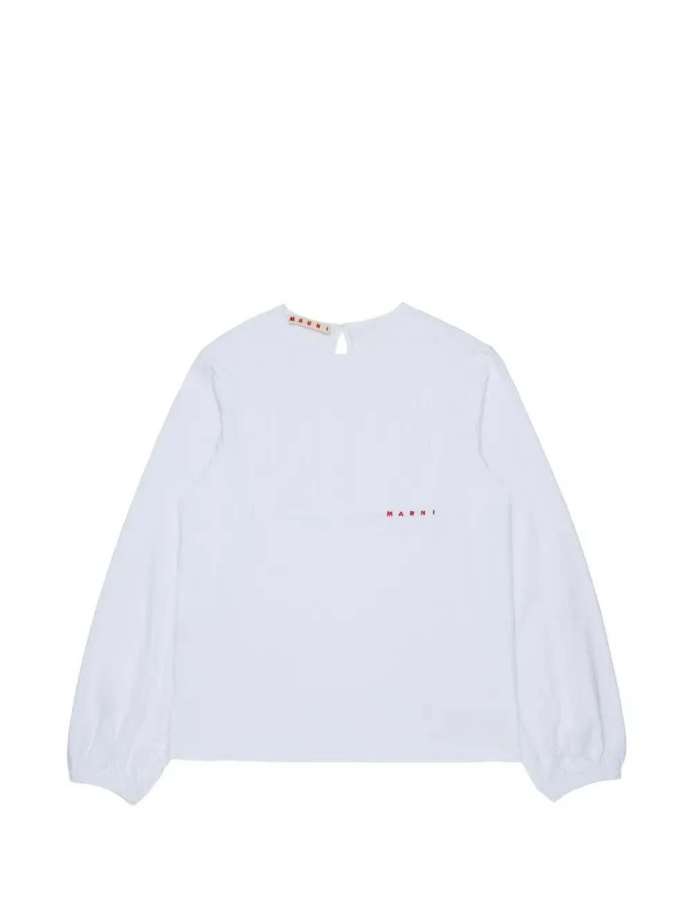 Плиссированная футболка с длинными рукавами Marni Kids, белый