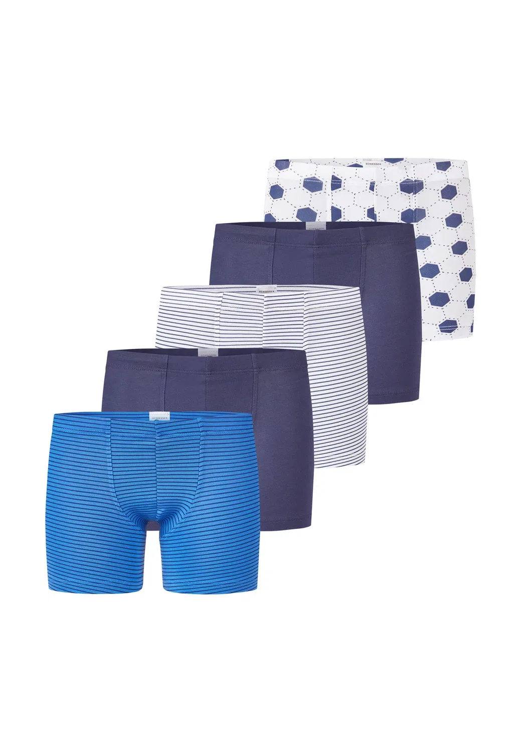 5 штанов в упаковке Schiesser, Blau Weiß Gem Fußball