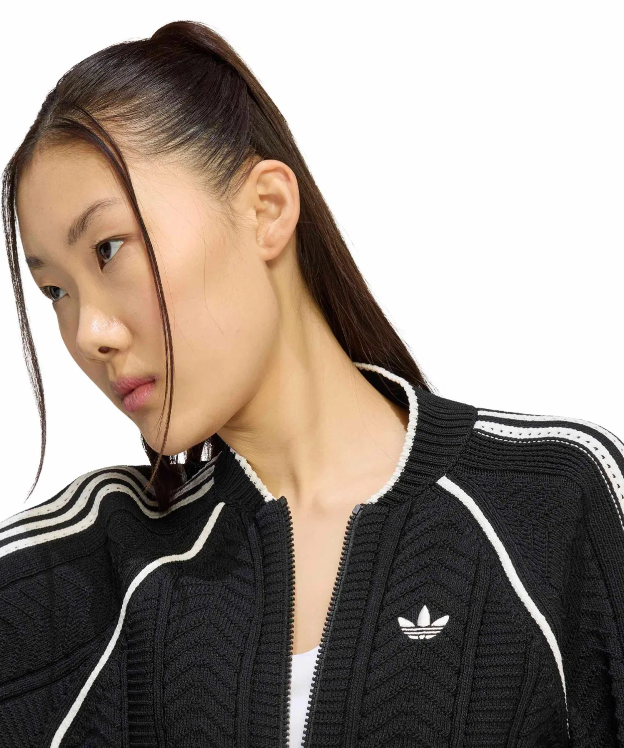 Женский лонгслив с длинным рукавомAdidas SST Tracktop, Black — фото 2