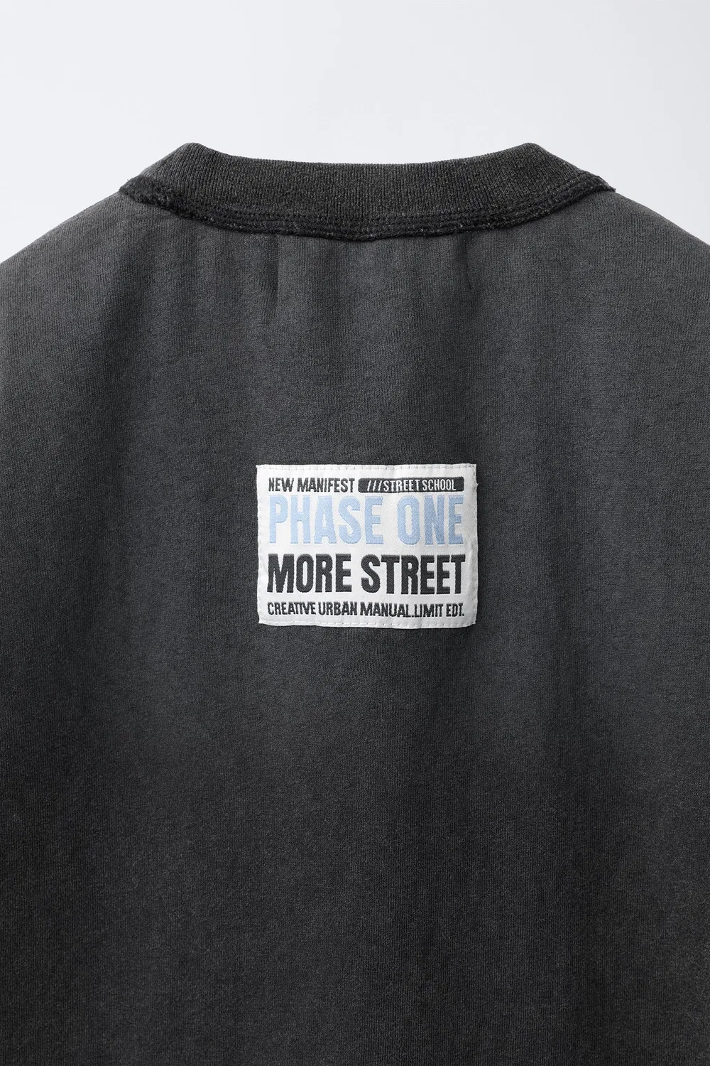 Футболка с эффектом выцветания и слоганом ZARA, Grey/Blue — фото 4