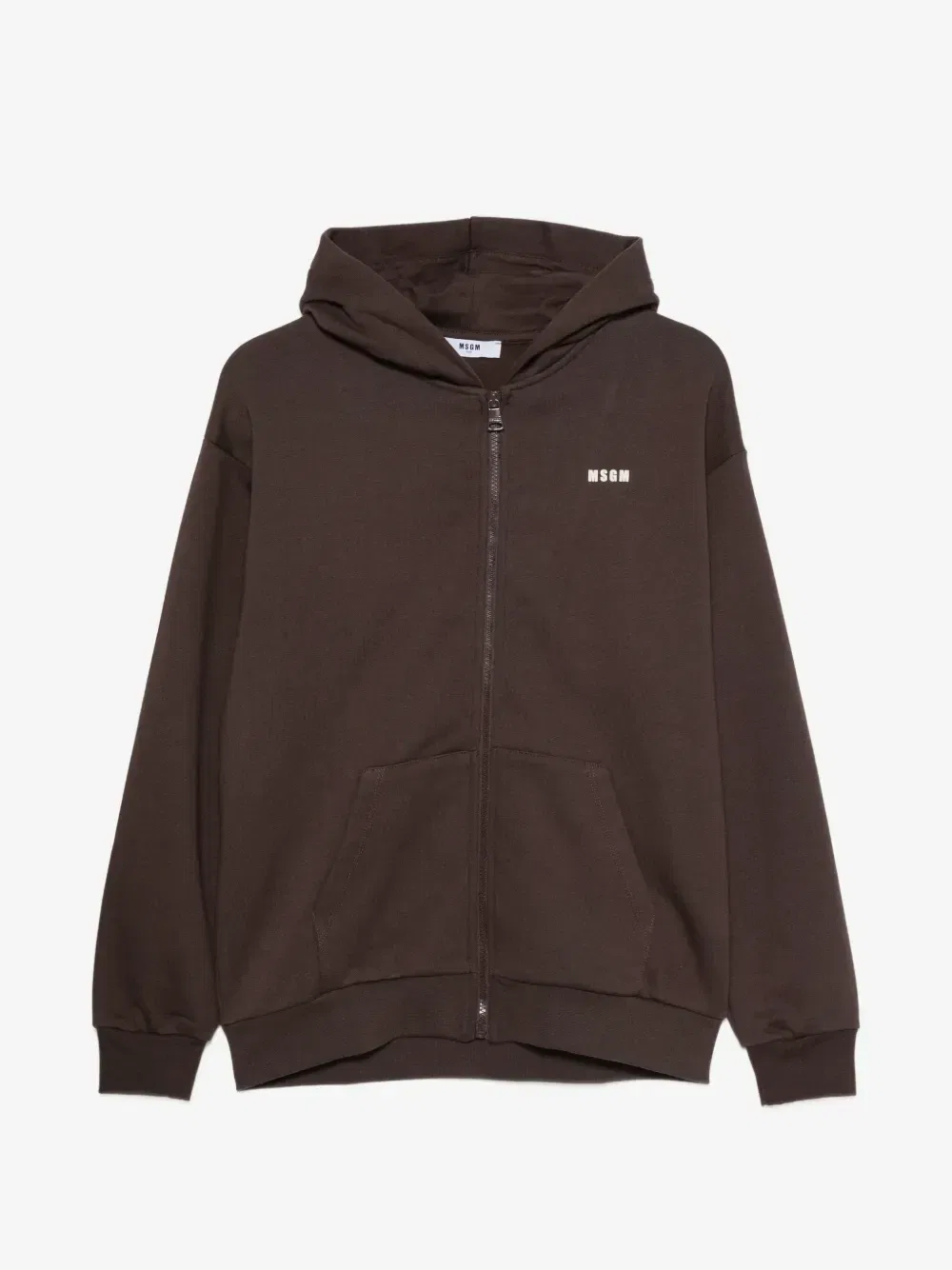 Толстовка на молнии с логотипом MSGM Kids, коричневый