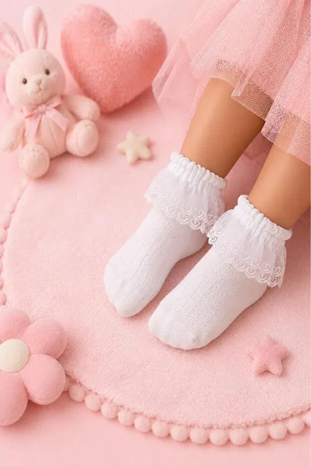 Детские носки хлопковые Organik cotton premium 3-piece baby pleated socks Lakoren, Multicolor — фото 2