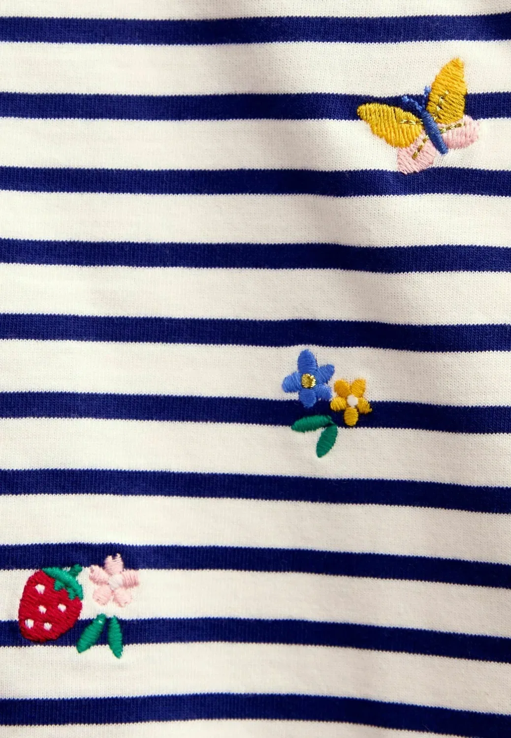 Вышитая блузка - блузка с длинными рукавами Jojo Maman Bébé, Navy Blue Floral — фото 3
