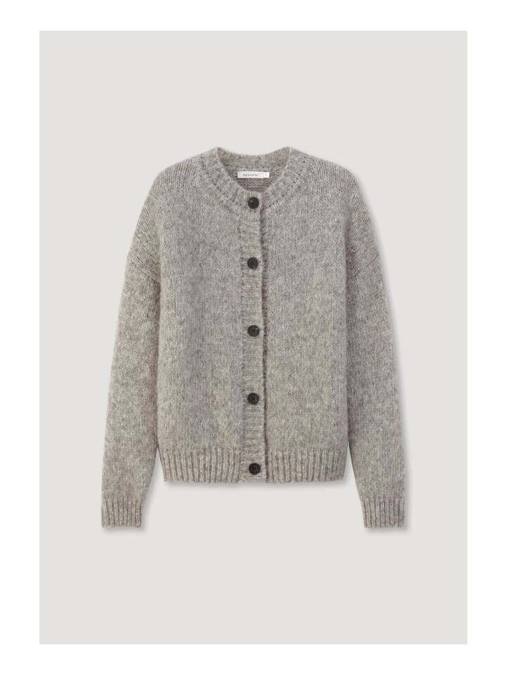 

Кардиган Hessnatur Strickjacke Relaxed aus reiner Bio Baumwolle, цвет naturgrau