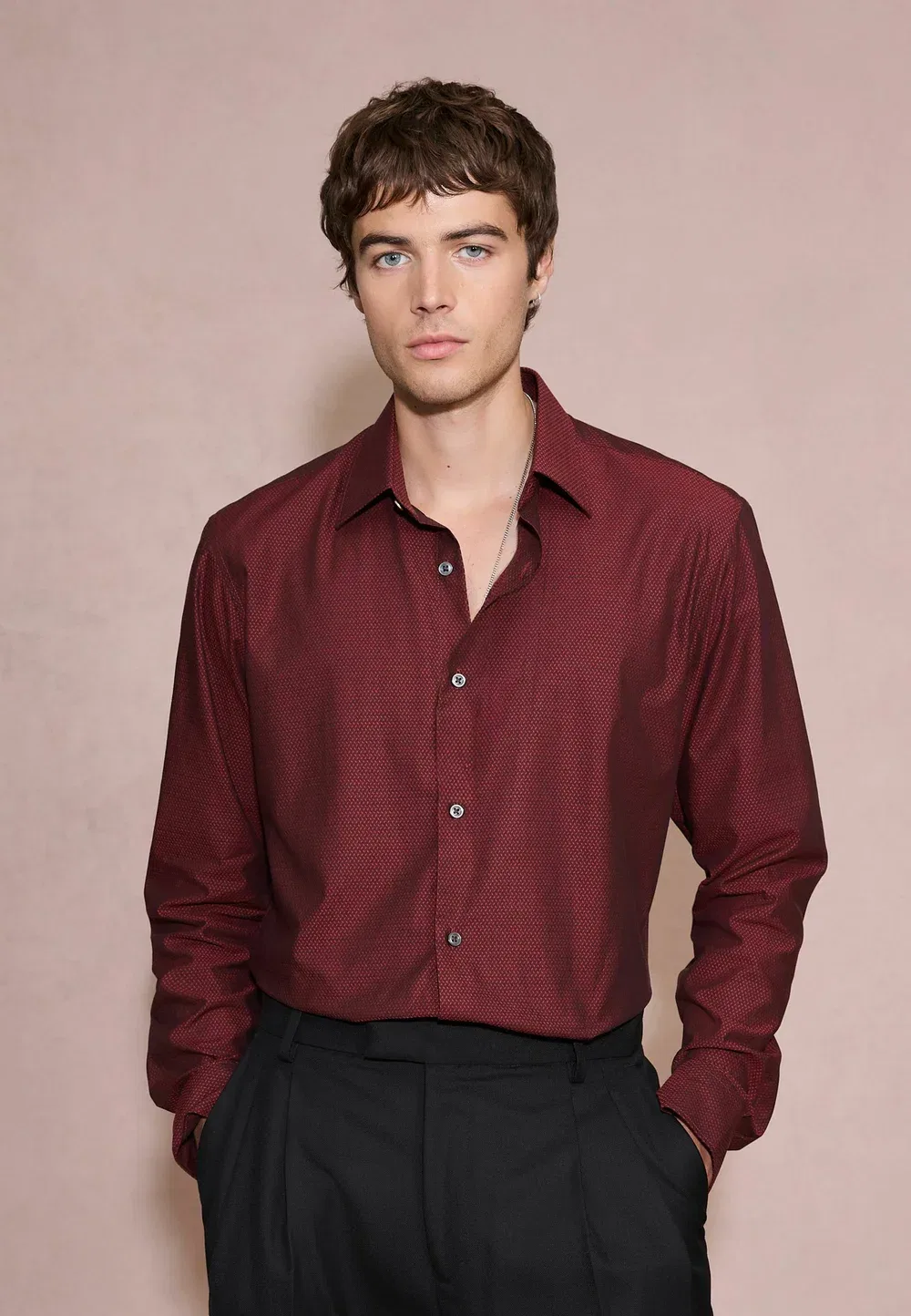 Классическая рубашка Next, Burgundy Red — фото 4