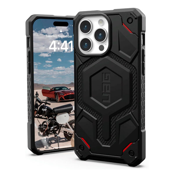 

Чехол UAG Monarch Pro для iPhone 15 Pro Max, MagSafe Charging, Kevlar Black, Черный, Чехол UAG Monarch Pro для iPhone 15 Pro Max, MagSafe Charging, Kevlar Black