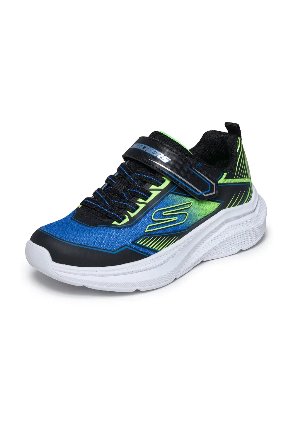 Кроссовки Kinder microspec velocity grid-drift 404127l bblm - Trainers Skechers, Black Blue Lime — фото 2