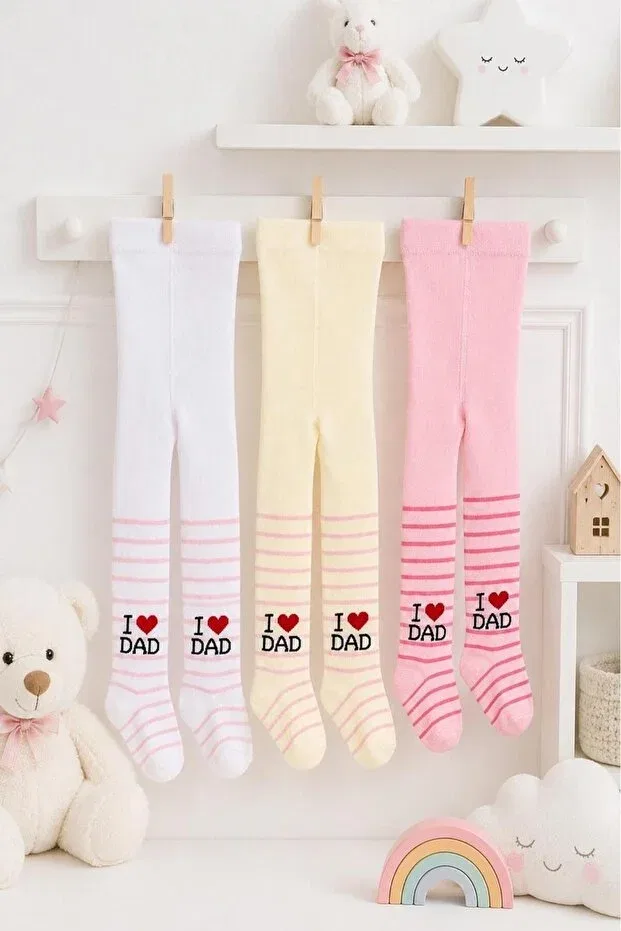 Детские колготки для девочек с узором, набор 3 шт, Lakoren, Multicolor