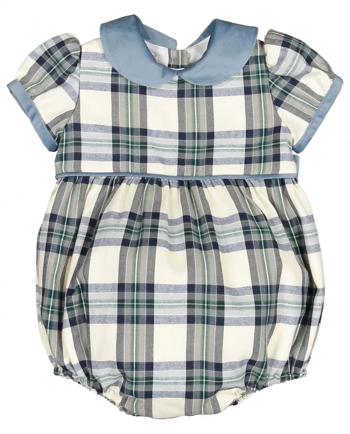 Детский боди-комбинезон с принтом в клетку Tartan Plaid Bubble sal & pimenta, Slate Blue — фото 2
