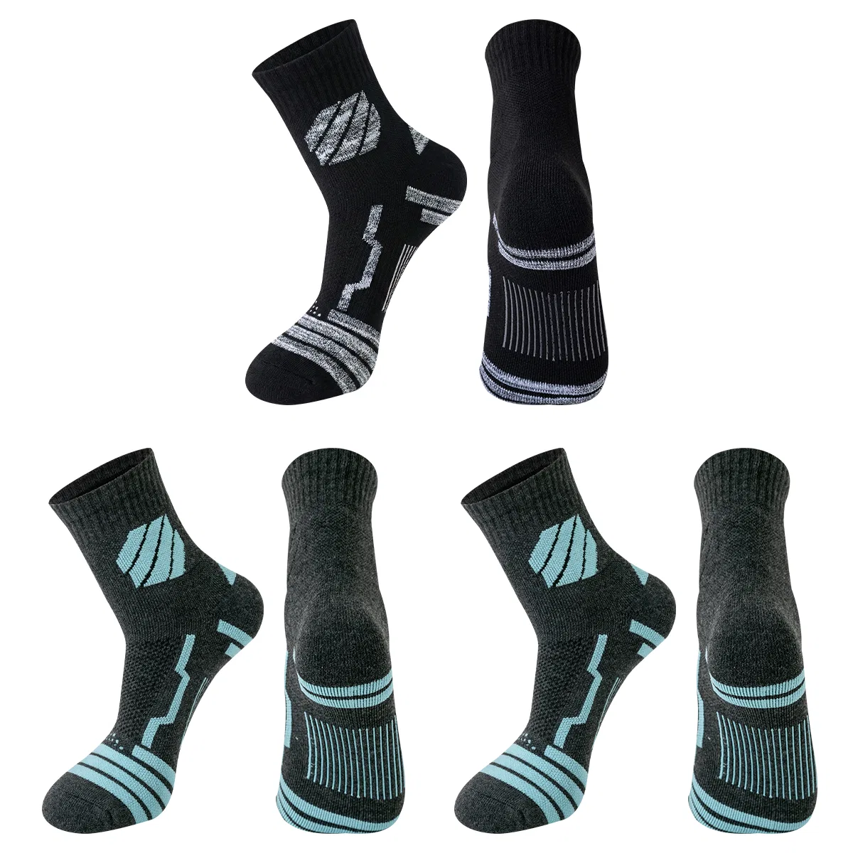 Детские носки для баскетбола, набор из 3 пар, Dark Gray 2+Black, MIIOW