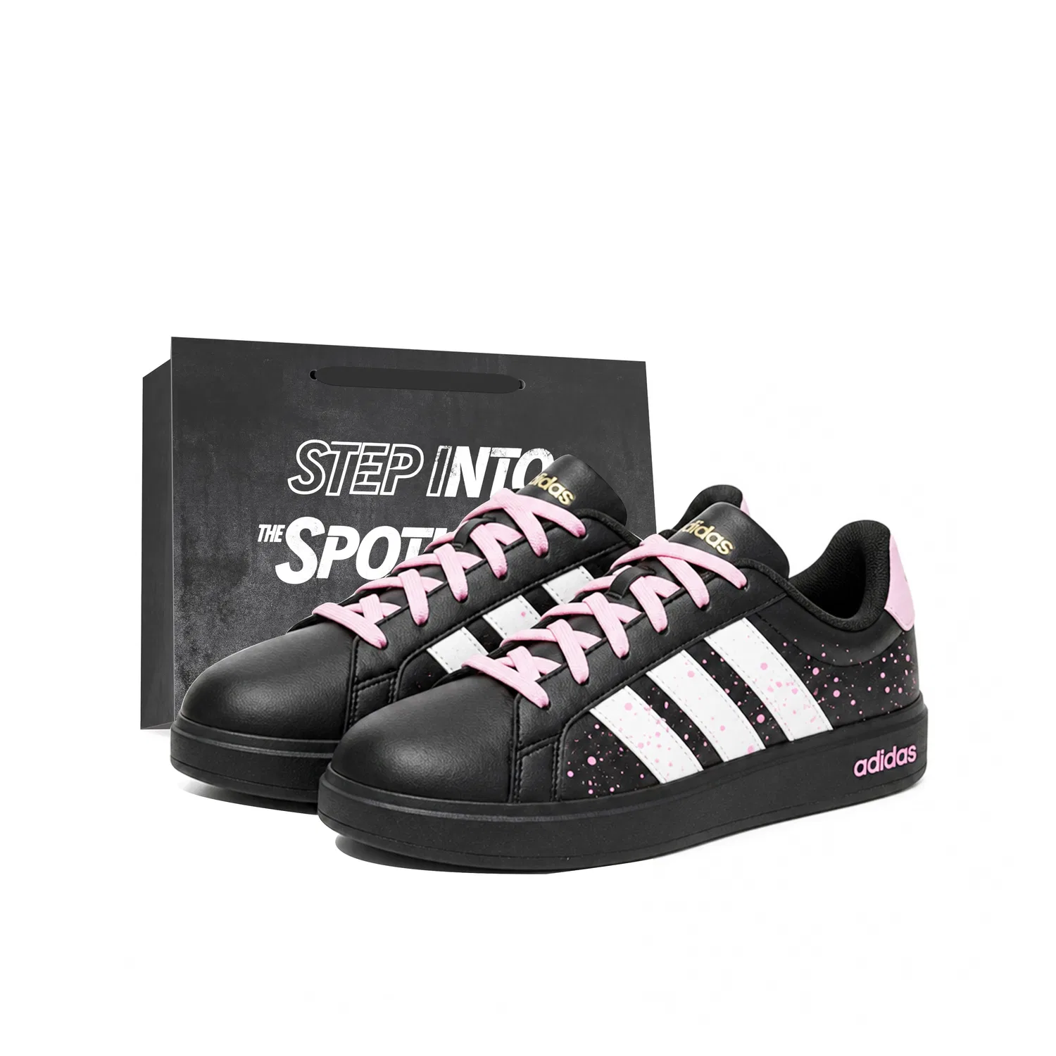 Детские кроссовки для скейтбординга с принтом, модель Street Talk, Adidas, Black Pink