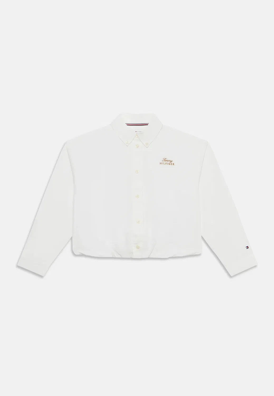 Укороченная рубашка с длинными рукавами - блузка на пуговицах Tommy Hilfiger, White — фото 3