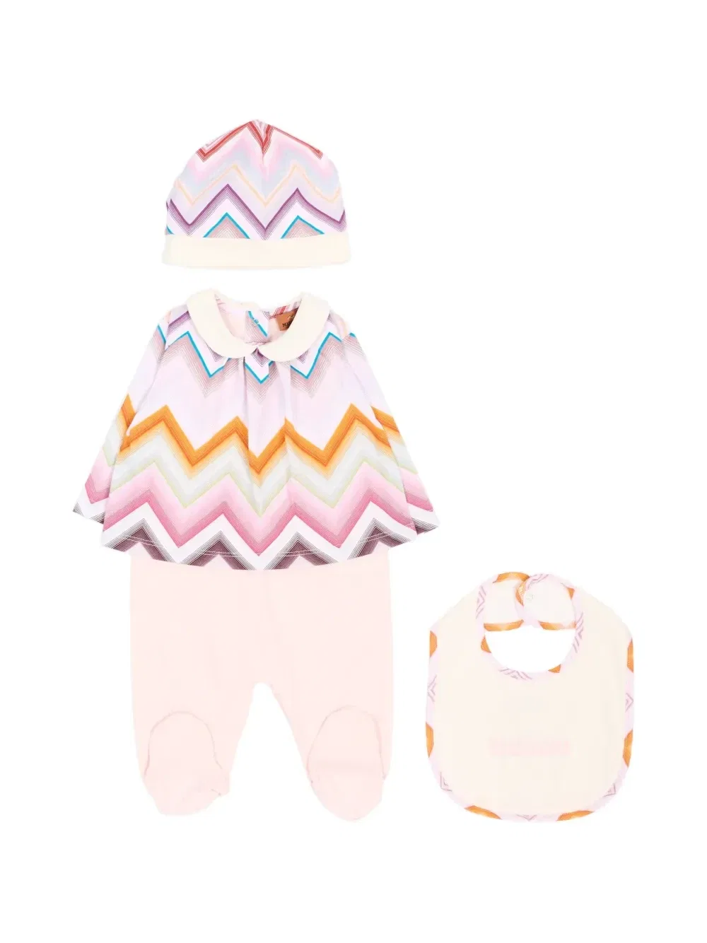 Комплект из трех предметов с зигзагообразным принтом Missoni Kids, розовый