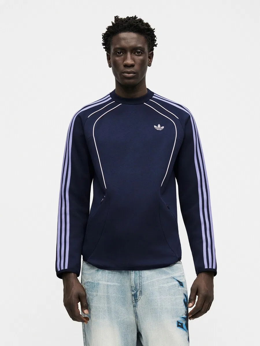 Толстовка ADIDAS ORIGINALS 'SPACER' цвета индиго, темно-синего — фото 2