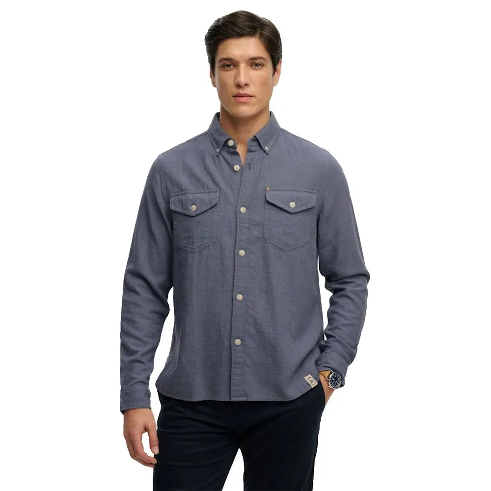 Рубашка с длинным рукавом Merchant Lite Superdry, синий