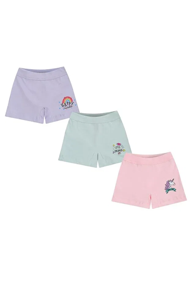 Детские трусы-боксеры для девочек хлопковые набор 3 шт Set of 3 rainbow cotton boxer shorts for girls Vitmo, Mixed