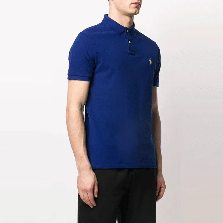 Мужское поло Slim Fit Polo Ralph Lauren, Blue — фото 4