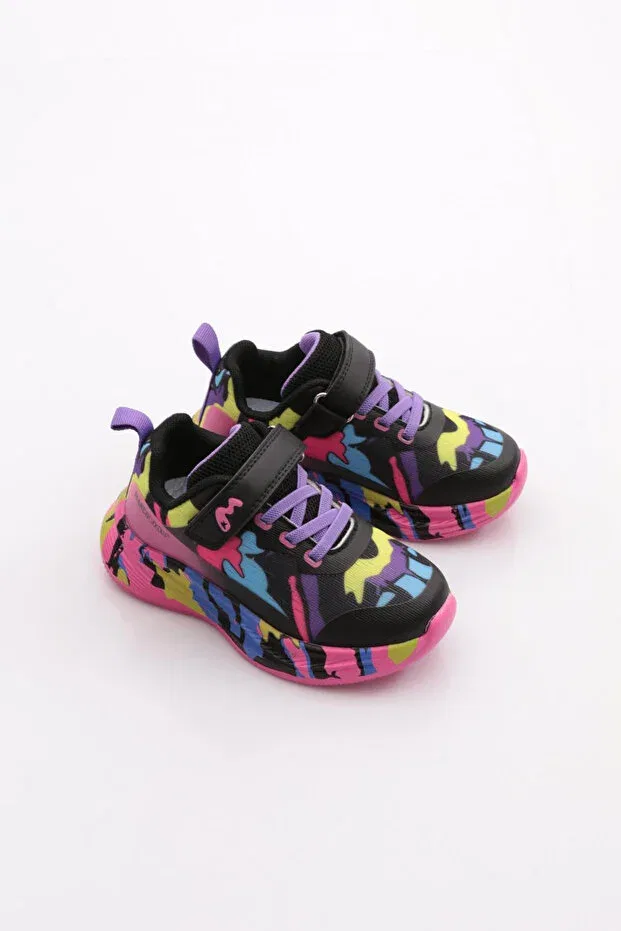 Детские кроссовки для девочек с узором Marco Kids, Black — фото 2