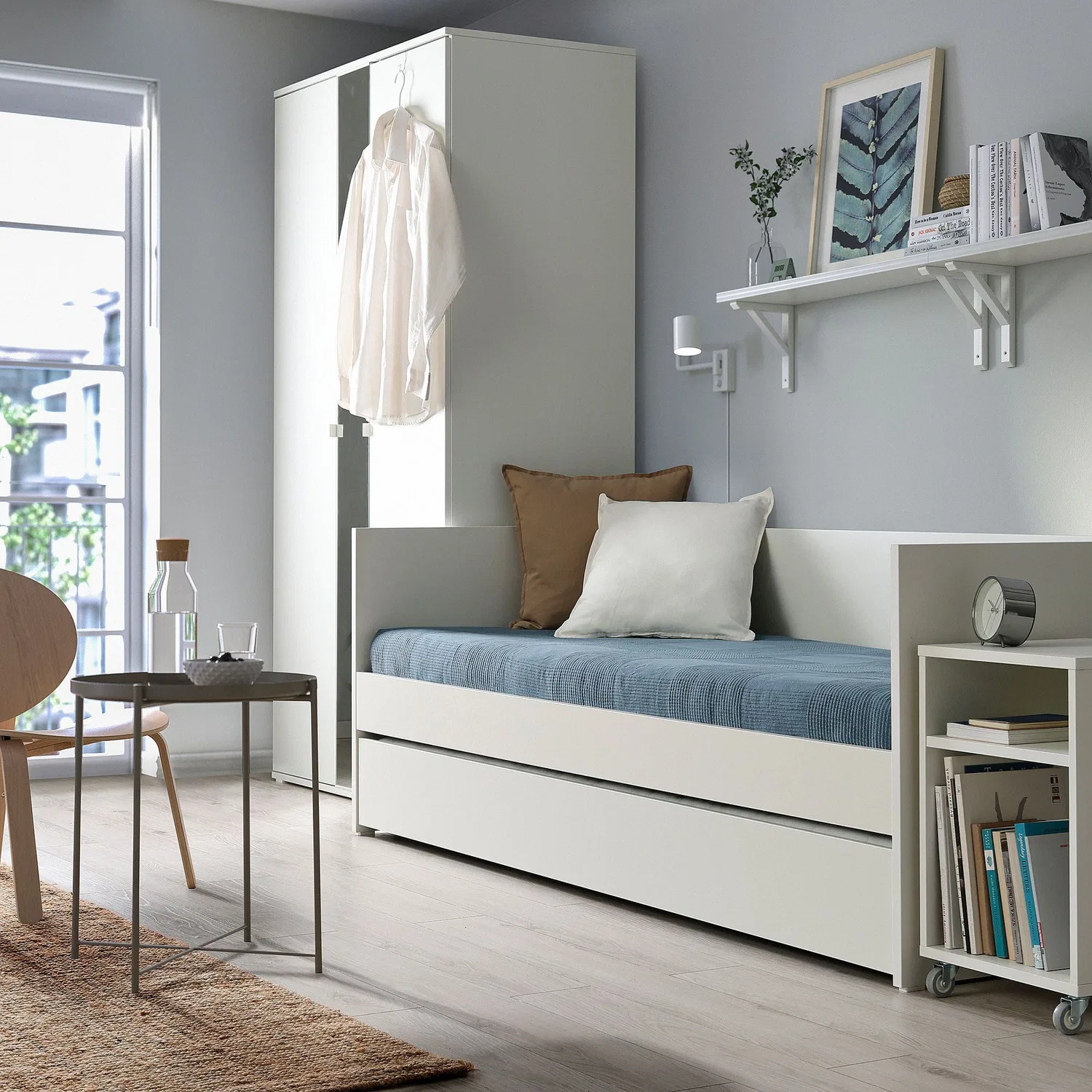 IKEA Vihals Выдвижная кровать под кровать, белая, 80x200 см — фото 3