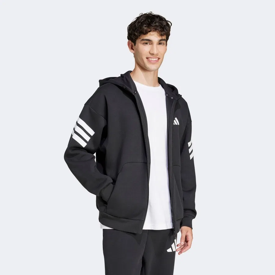 Худи с капюшоном и с принтом Future Icon 3-Stripes adidas, Черный — фото 2