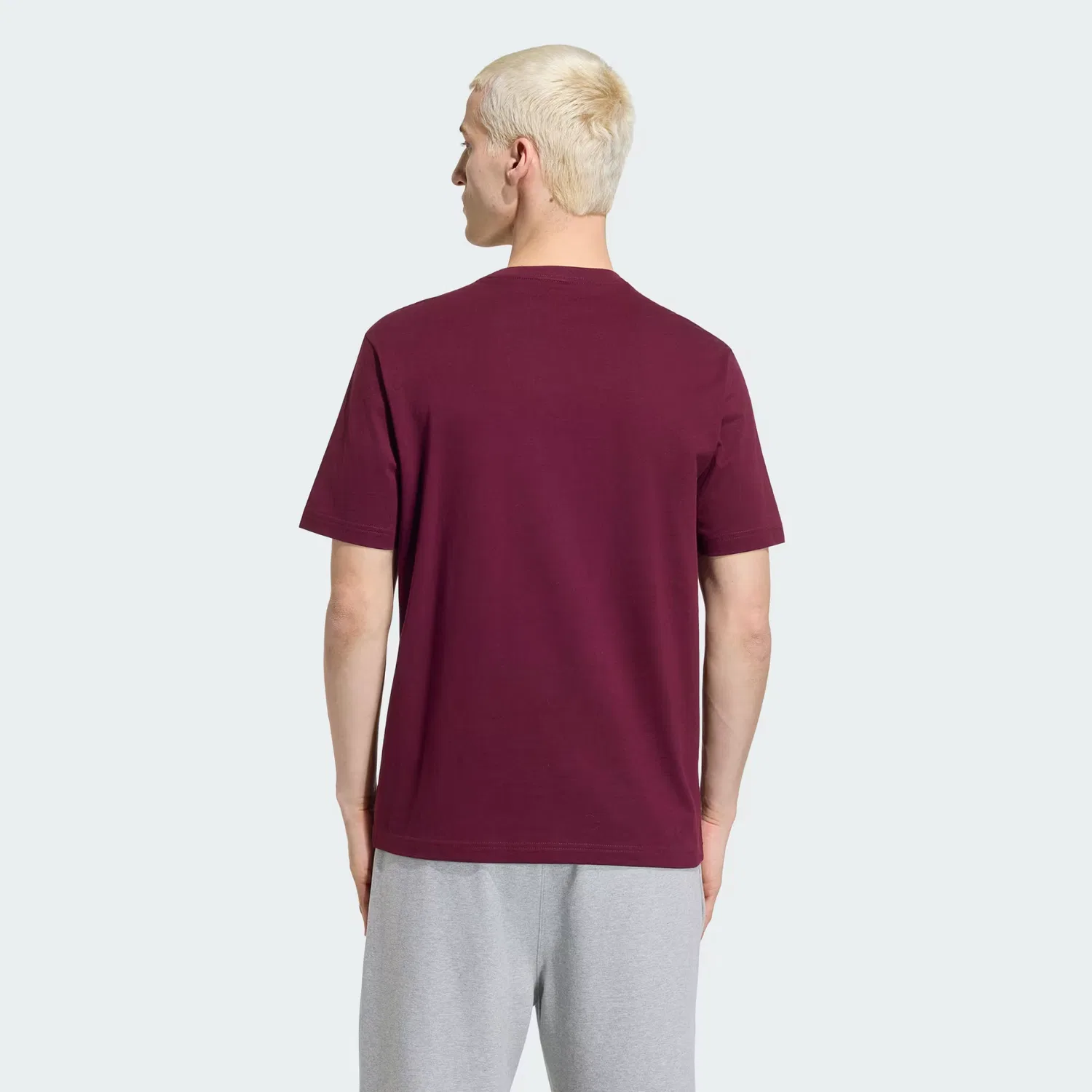 Мужская футболка с круглым вырезом Trefoil Essentials Adidas Originals, бордовый — фото 3