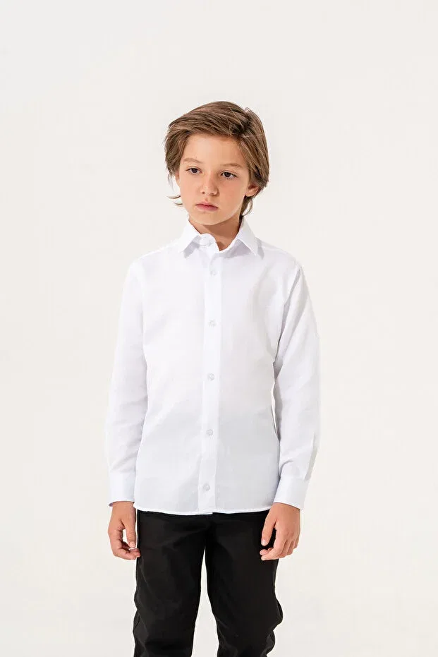 Детская рубашка для мальчиков с длинным рукавом Rüyam, White